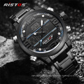 RISTOS Stainless Steel Men Sport Watch Analog Wristwatch Multifunction Fashion Chronograph Watches Relojes Masculino 9338